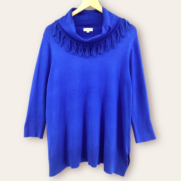 MULTIPLES OVERSIZED FRINGED SWEATER - Picture 13 of 13